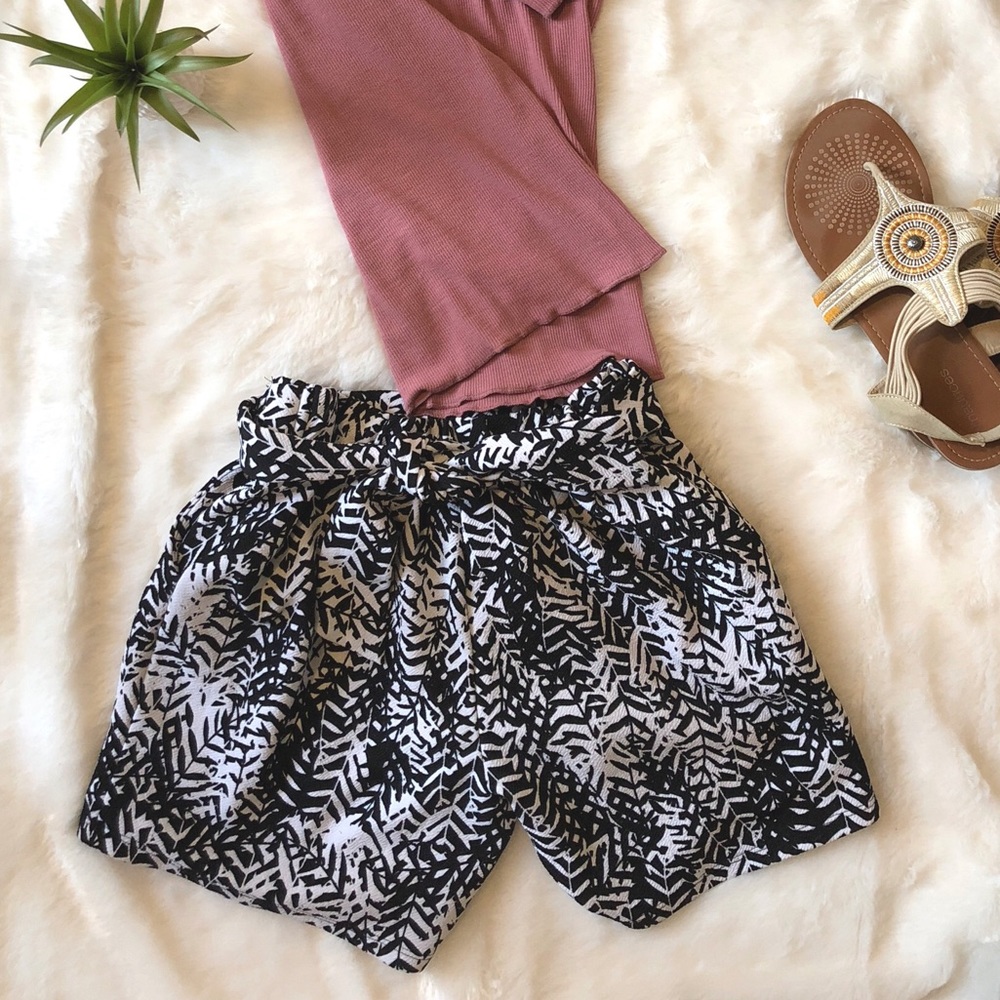 Printed Paper Bag Shorts